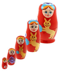 poupées russes babouchkas fond blanc