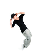 stylish and cool hip hop style dancer posing