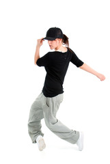 stylish and cool hip hop style dancer posing
