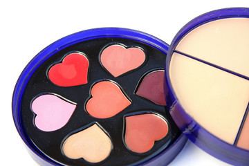 boîte maquillage fond teint fond blanc