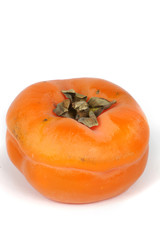 一个柿子 白色背景