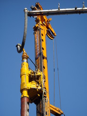 Yellow mechanism and blue sky