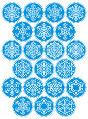 Snowflakes Blue Round Kit