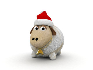 3d character christmas sheep isolated
