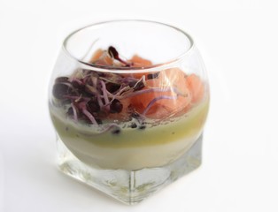 verrine saumon et velouté d'asperges