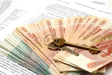keys and money on credit contract