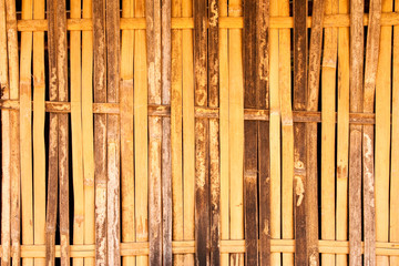 Native Thai style bamboo house wall