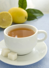 Cup of tea and lemons