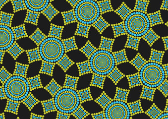 Multicolor square radial mosaic vector background