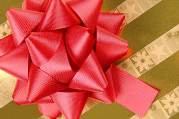 Bow on gift wrap paper