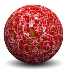 High resolution 3D red sphere isolated on white