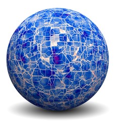 High resolution 3D blue sphere isolated on white