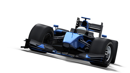 race car on white - black & blue
