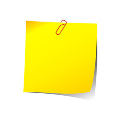 reminder note with red paper clip