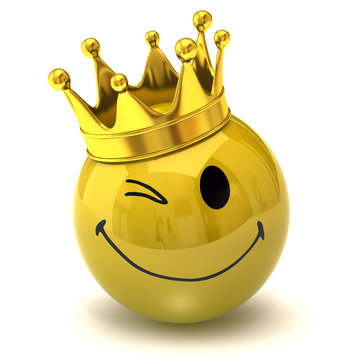 happy smiley with crown