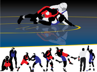 Wrestling Silhouette Vectors