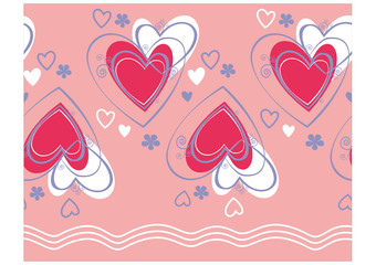Seamless pattern vector with heart