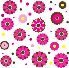 Background with pink flowers. Vector Illustration