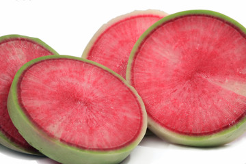 radish on white background