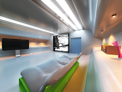 Futuristic modern interior
