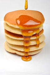 fresh and delicious pancake with organic honey