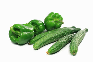 Green pepper, cucumber，