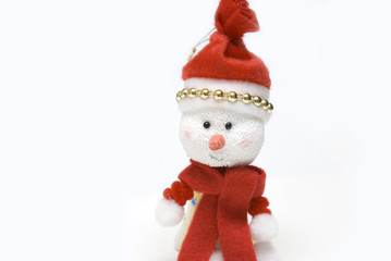 hand made snow man in white backgrounds