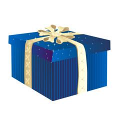 niebieskie pudełko na prezent