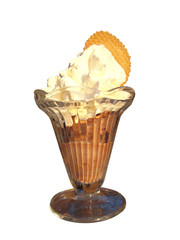 Eisbecher freigestellt mit Pfad