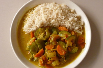 Gemüsepfanne mit Reis