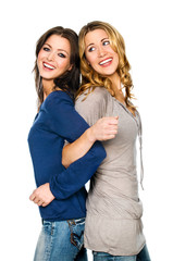 Zwei Frauen R&uuml;cken an R&uuml;cken