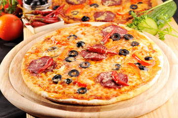 Tasty pizza on  plate