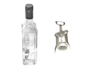 opener and boutle of vodka
