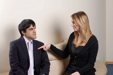 young businessman with collegue in office