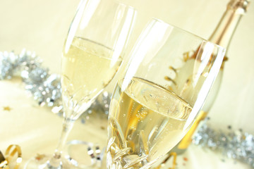 Sektglas Silvester Feier