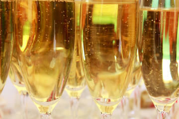 close up of glasses with champaign