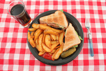 pub blt and fries meal
