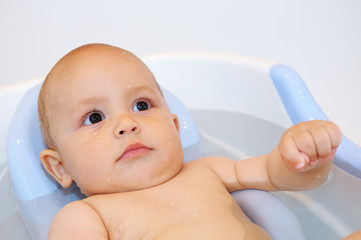 child bathing