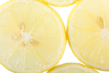 lemon slices on the white.