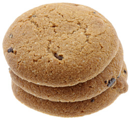 biscuits pépites chocolat fond blanc