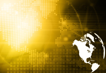 Obraz premium America map technology-style artwork