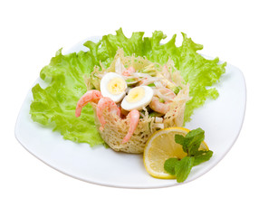 salad seafoods.tunec,prawns,vegetable.