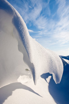 Snow Dune In A Ditch