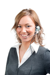 Business woman with head set