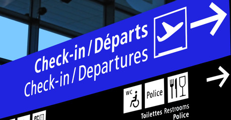Airport blue gate sign, airline flight schedule signboard, led decoration light, tourism, departure travel, interior diversity