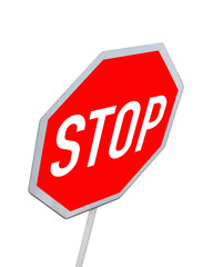 stop road sign, red color, isolated