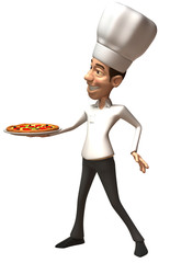 Chef avec une pizza