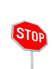 stop road sign, red color, isolated