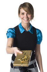 businesswoman and gift