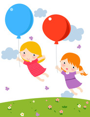children with balloon